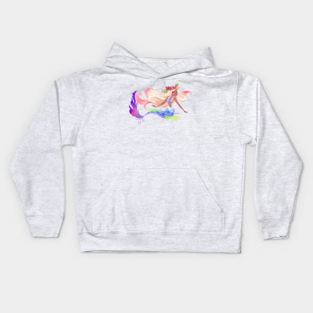 Mermaid blond pink hair Kids Hoodie by AlineSantAnna